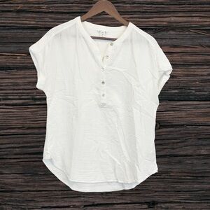 Tribal White Button-Down Women's Shirt